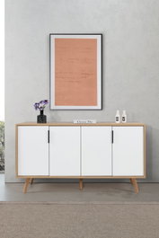 Hanah Home Sırma 4515 Consola Roble Zafiro y Blanco